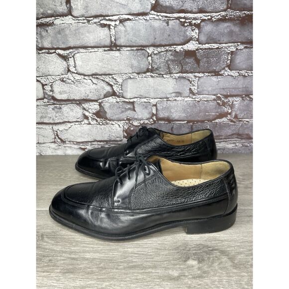 Johnston & Murphy Black Leather Square Toe  Italy Dress Shoes Men Sz 10M US/43EU - Picture 1 of 16